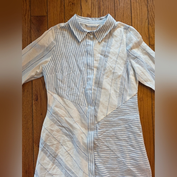 Soft Surroundings Light Blue and White Striped Midi Dress - Picture 2 of 4